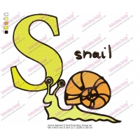 Animal Alphabet S Snail Embroidery Design